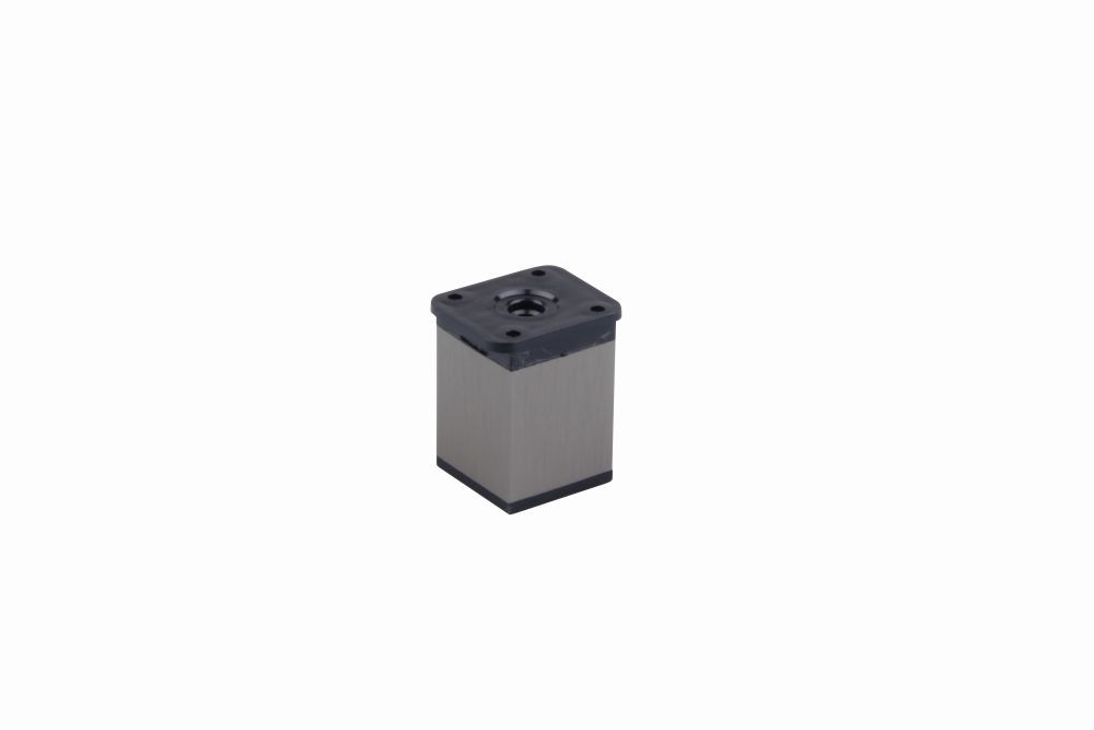 Pied de meuble FA009 60 mm réglable imitation inox/noir plastique