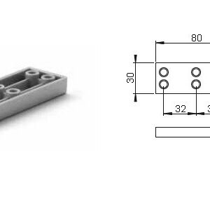 Pied de meuble FP007 10mm gris