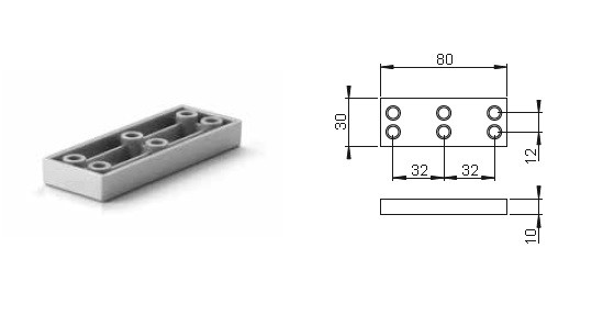 Pied de meuble FP007 10mm gris