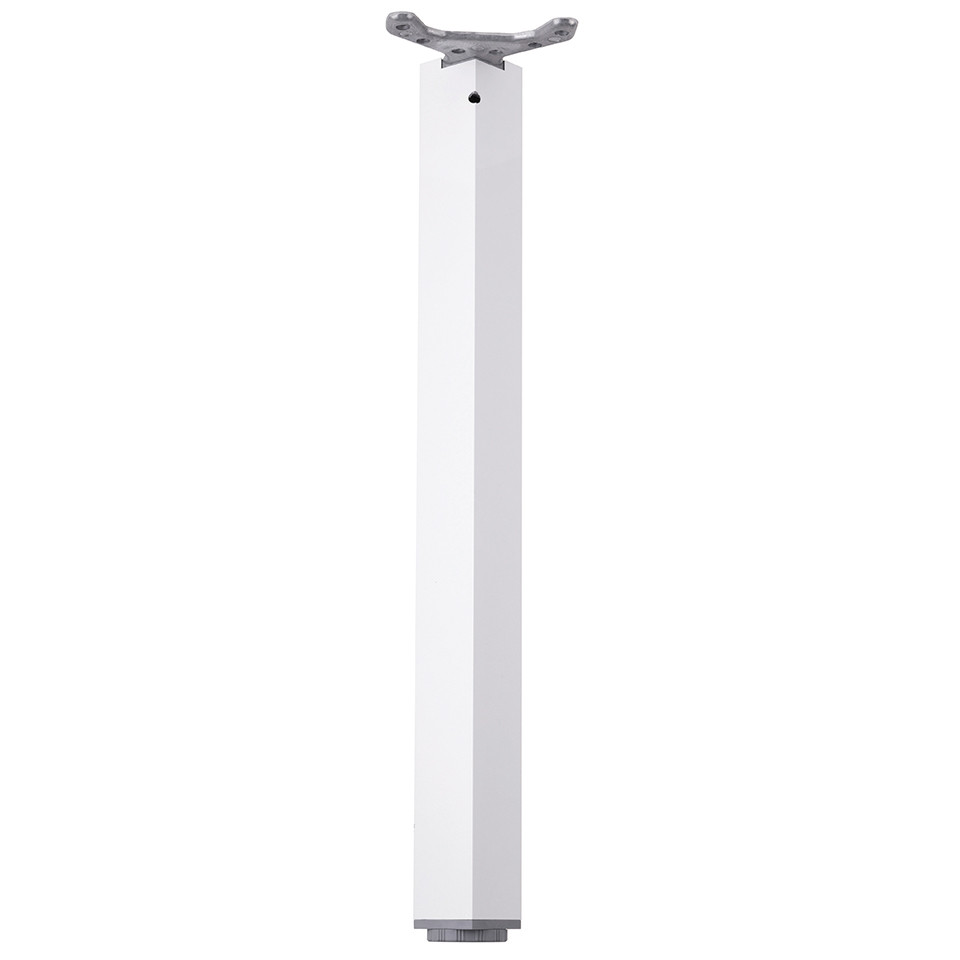Pied de table TA001 710/60x60mm blanc brillant - réglable