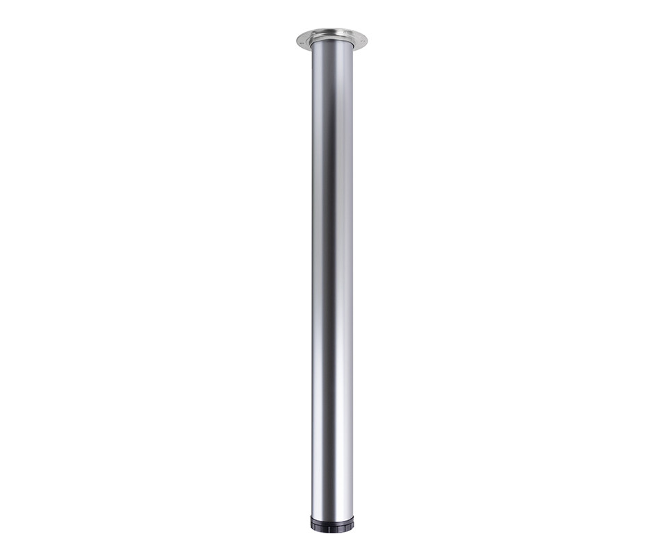 Pied de table TS001 710/60mm chrome mat - réglable