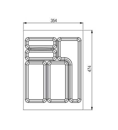 Range-couverts 354x474 mm pour StrongBox gris