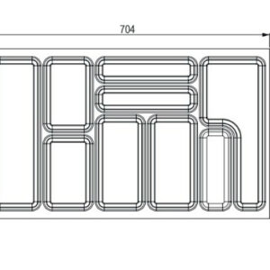 Range-couverts 704x424 mm pour StrongBox blanc