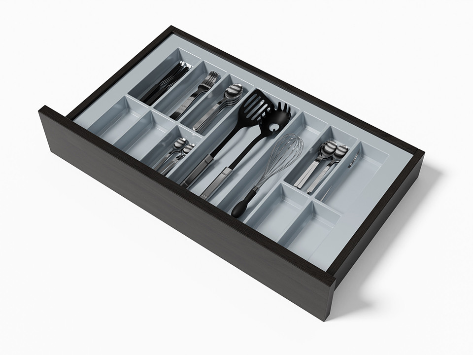 Range-couverts Classico argent-gris pour StrongBox 90 (804 x 474 mm)