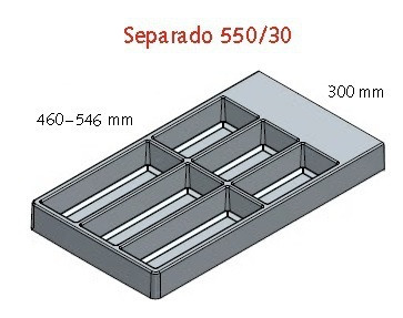 Range-couverts Separado 546x300x2,8 mm argenté