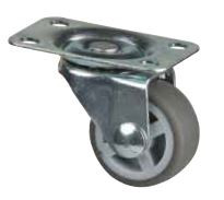 Roulette de meuble 30mm pivotante bande souple grise