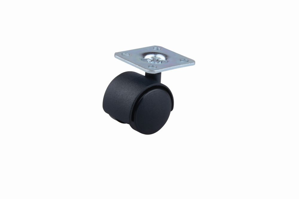Roulette de meuble 30mm plaquette noire