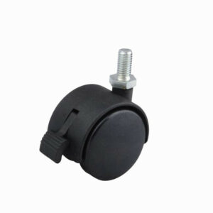 Roulette de meuble 40mm axe M8x15mm frein noir