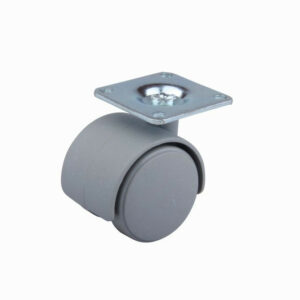 Roulette de meuble 40mm plaquette grise