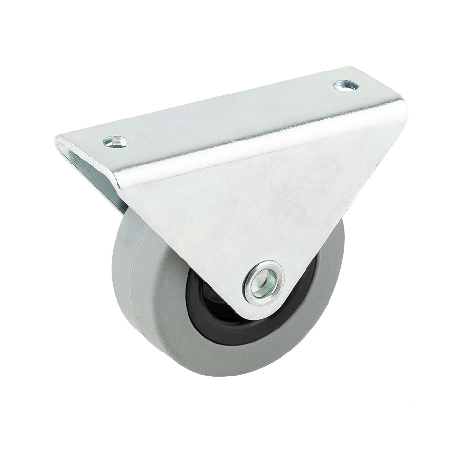 Roulette de meuble 50 mm fixe, bande de roulement souple