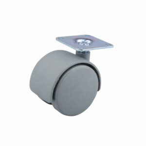 Roulette de meuble 50mm plaquette grise