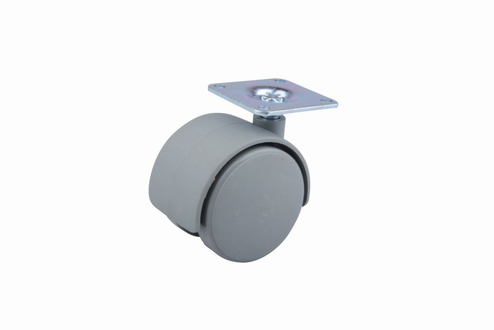 Roulette de meuble 50mm plaquette grise
