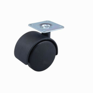 Roulette de meuble 50mm plaquette noire