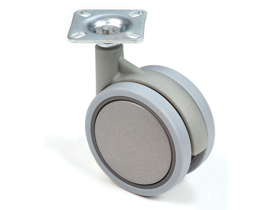Roulette de meuble 75mm avec bande de roulement souple