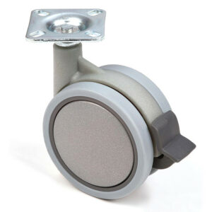 Roulette de meuble 75mm avec bande souple et frein