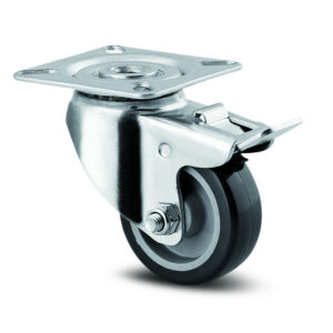 Roulette de meuble pivotante 1475 frein bande souple O50 mm