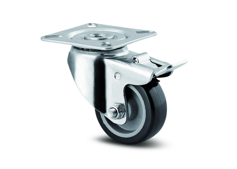 Roulette de meuble pivotante 1475 frein bande souple O50 mm