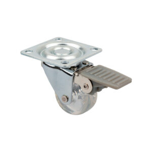 Roulette de meuble TOP-E O 35mm transparent avec frein