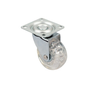 Roulette de meuble TOP-E o50mm transparent sans frein