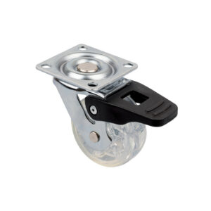 Roulette de meuble TOP O 50 mm transparente avec frein