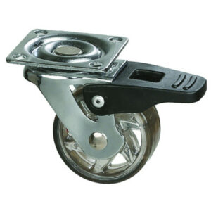 Roulette de meuble TOP O 50mm transparent foncé avec frein