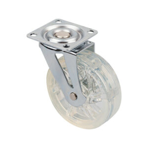 Roulette de meuble TOP O 75mm transparent sans frein
