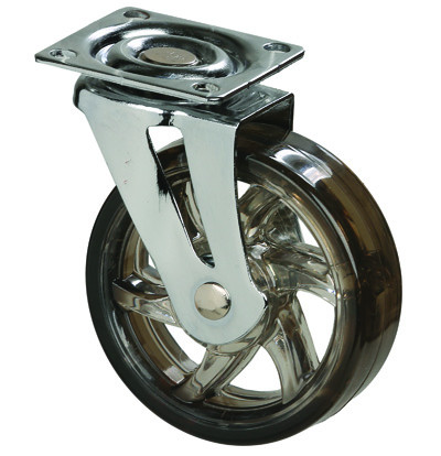 Roulette de meuble TOP O75mm transparent foncé sans frein
