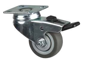 Roulette de meuble TPE 50mm pivotante avec frein