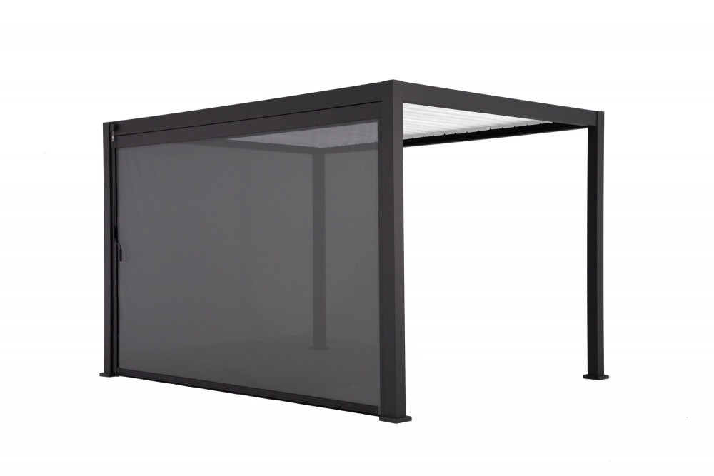 Store déroulant gris anthracite 3.7 x 2.36 pour pergola Prima 4x3