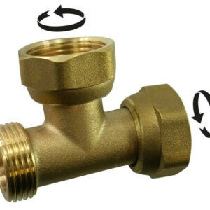 Té double m/f à visser laiton F 12 x 17 pour tube en cuivre