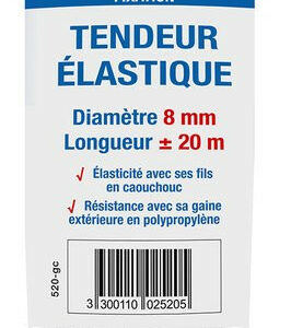 Tendeur Elastique 8mm longueur 10 mètres, noir