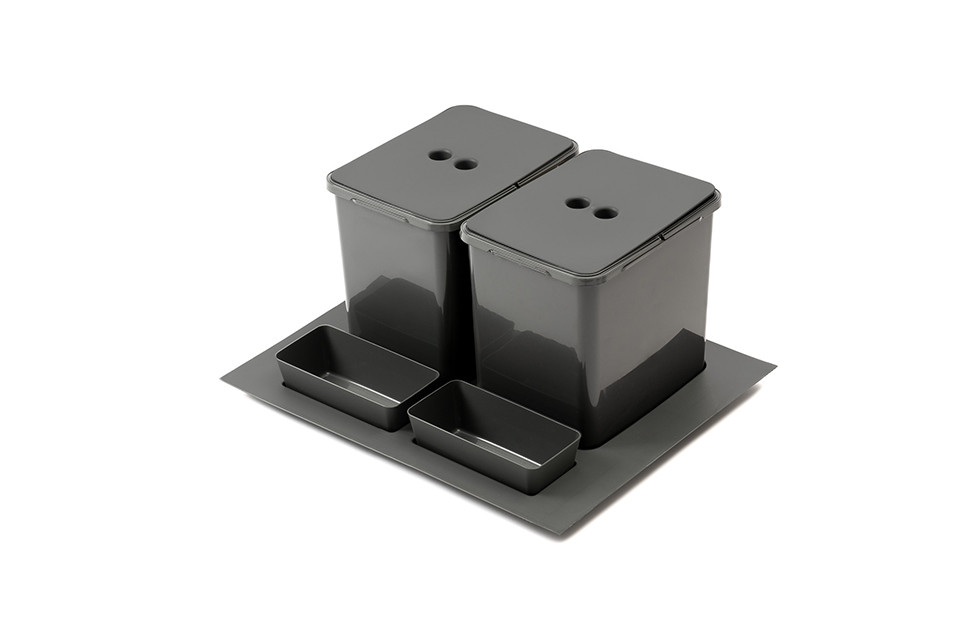 Trieur à déchets 2x16 l insert pour tiroir 600 mm, anthracite