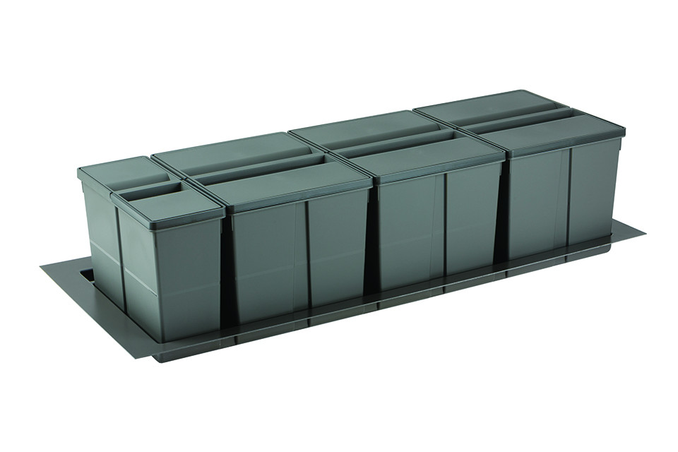 Trieur à déchets 9XL Systeme 1200mm 3x26l+1x11l gris
