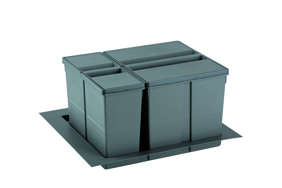 Trieur à déchets 9XL Systeme 600mm 1x26l+1x11l gris
