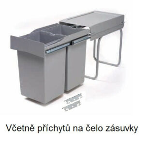 Trieur à déchets Linea 222DM pour porte 300mm 2x14l