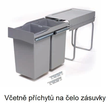 Trieur à déchets Linea 222DM pour porte 300mm 2x14l