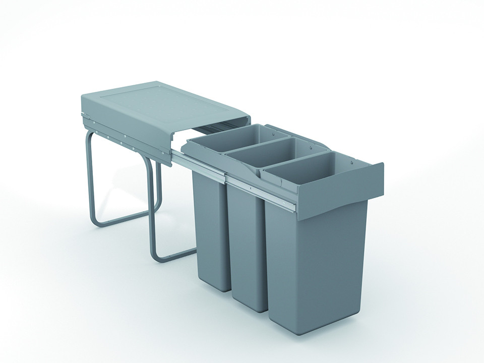 Trieur à déchets Linea 223 300mm 3x10l gris
