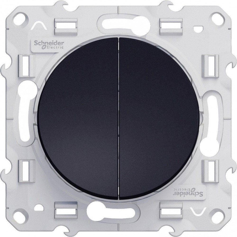 Double interrupteur va-et-vient à assembler Odace SCHNEIDER ELECTRIC anthracite