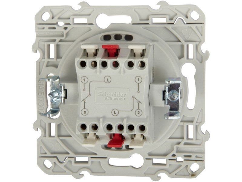 Double interrupteur va-et-vient à assembler Odace, SCHNEIDER ELECTRIC, blanc