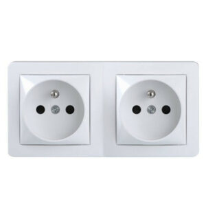 Double prise avec terre saillie, complet Alréa, SCHNEIDER ELECTRIC, blanc