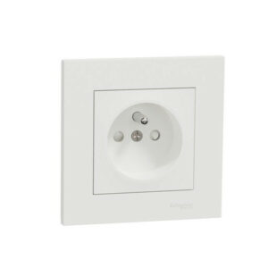 Lot de 5 prises avec terre Miluz, blanc