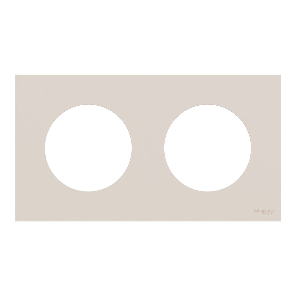 Plaque double Odace, SCHNEIDER ELECTRIC, beige sable