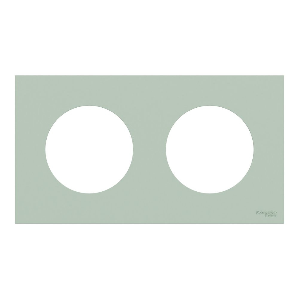 Plaque double Odace, SCHNEIDER ELECTRIC, vert jade