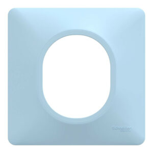 Plaque simple Ovalis, SCHNEIDER ELECTRIC, bleu azurin
