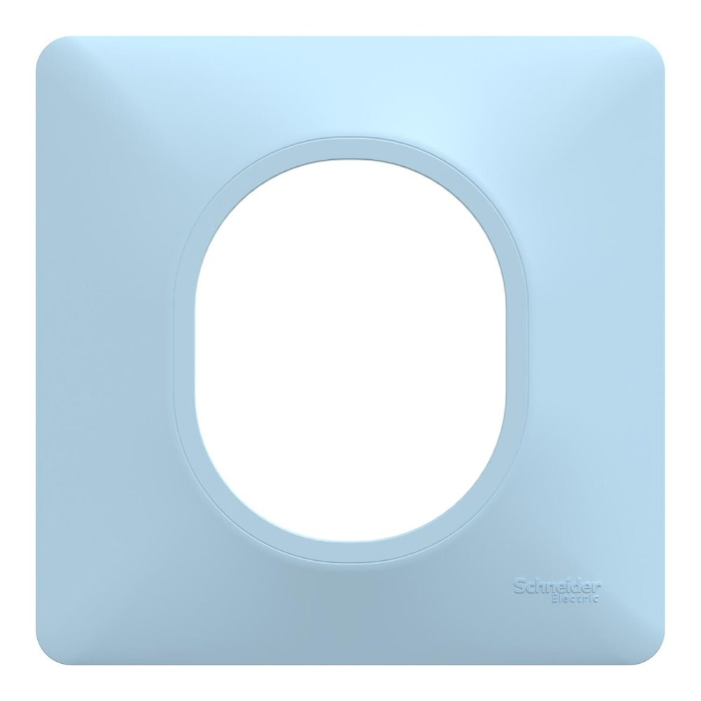 Plaque simple Ovalis, SCHNEIDER ELECTRIC, bleu azurin