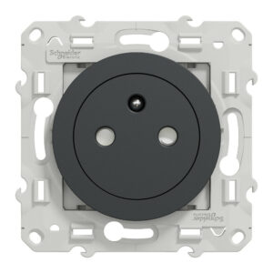 Prise avec terre affleurante à assembler Odace, SCHNEIDER ELECTRIC, anthracite
