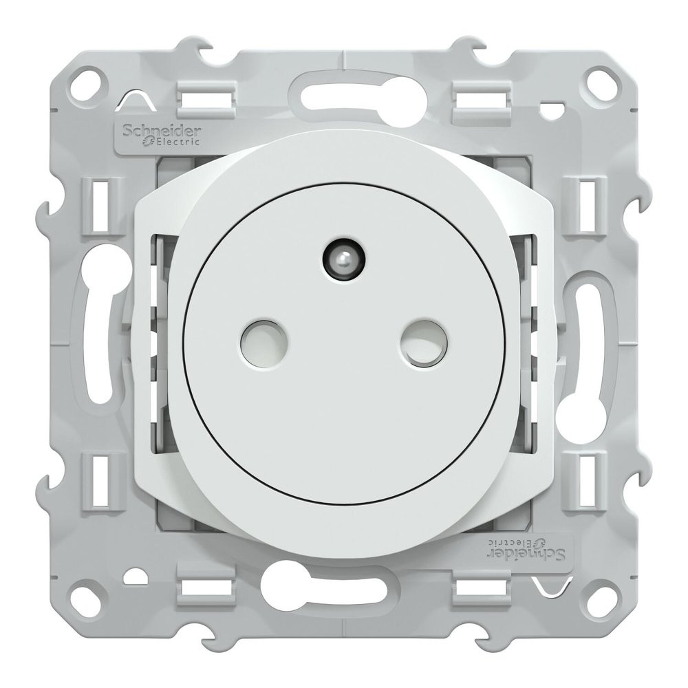 Prise avec terre affleurante à assembler Ovalis, SCHNEIDER ELECTRIC, blanc