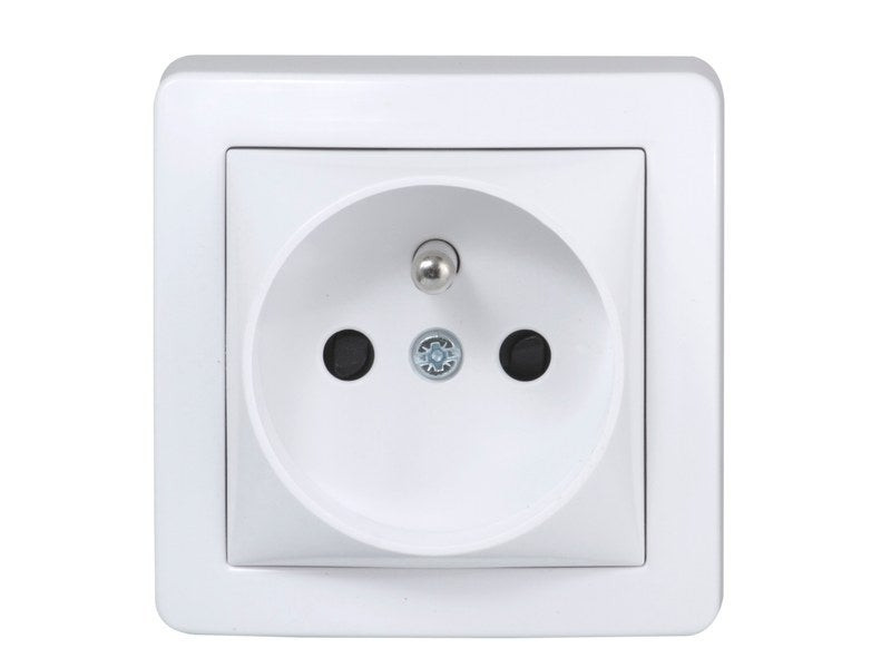 Prise Avec Terre Saillie Alréa Complet, Blanc