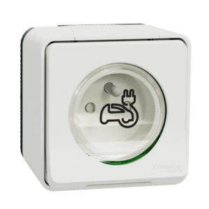 Prise charge voiture électrique saillie Mureva Styl SCHNEIDER ELECTRIC blanc