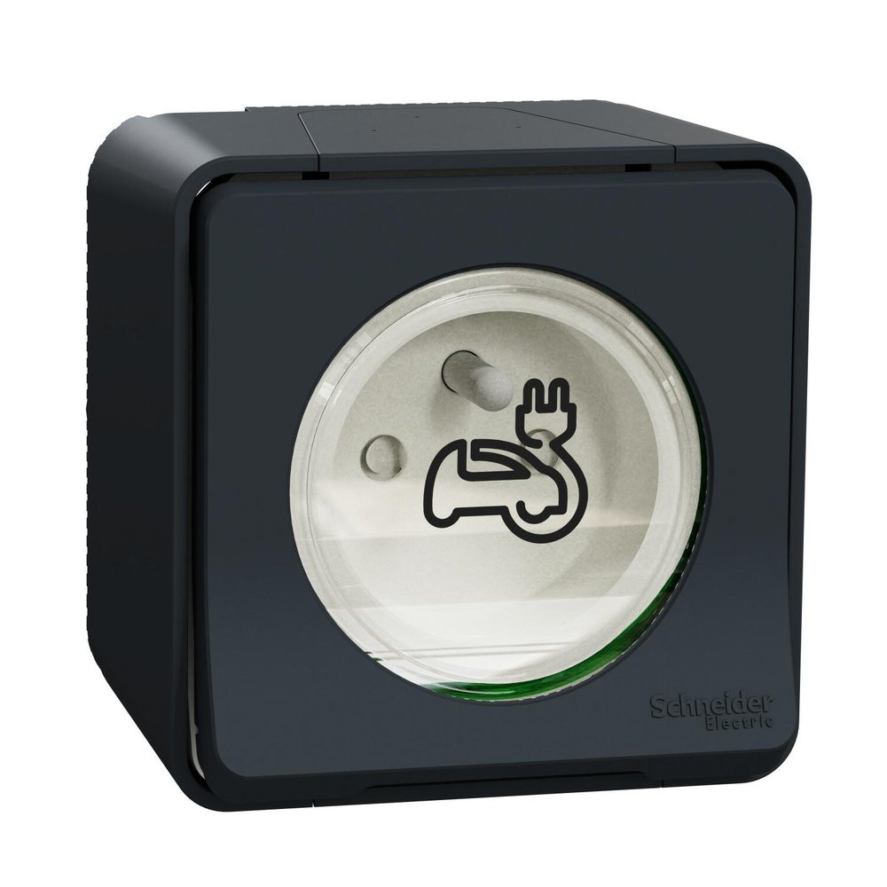 Prise charge voiture électrique saillie Mureva Styl SCHNEIDER ELECTRIC gris